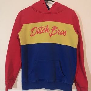 Dutch bros 💙 tri color hoodie